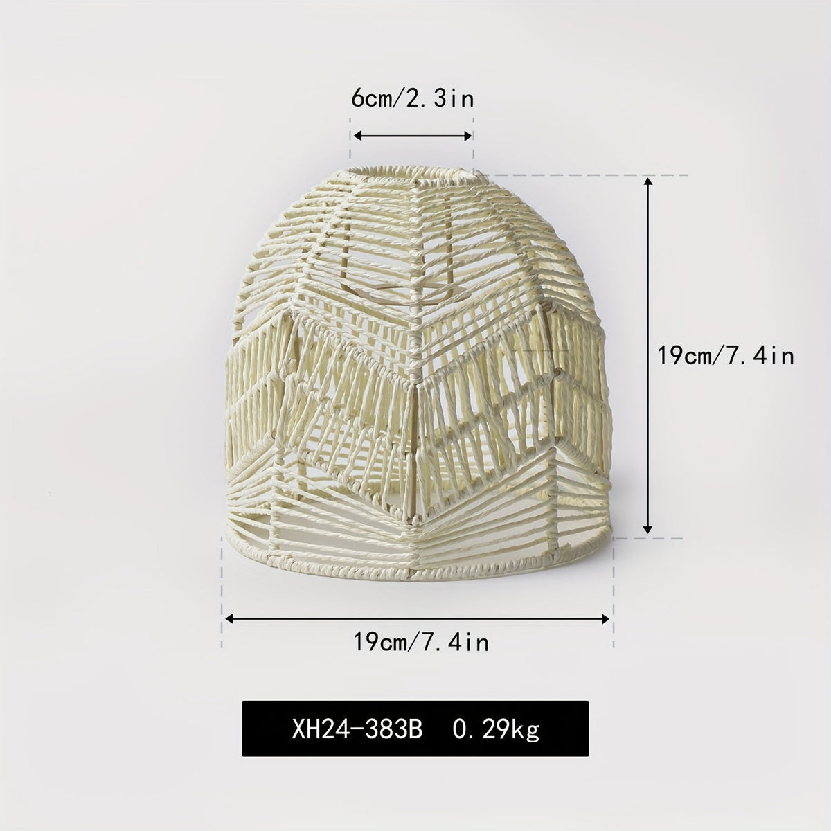 Handwoven Rope Dome Pendant Light Shade – Rustic Farmhouse Coastal Woven Lampshade Chandelier in White, Brown or Black