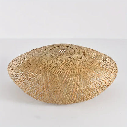 BambooBoho Large Handwoven Rattan Pendant Lampshade – 24 Inch Natural Woven Bamboo Hanging Light for Dining & Kitchen Island