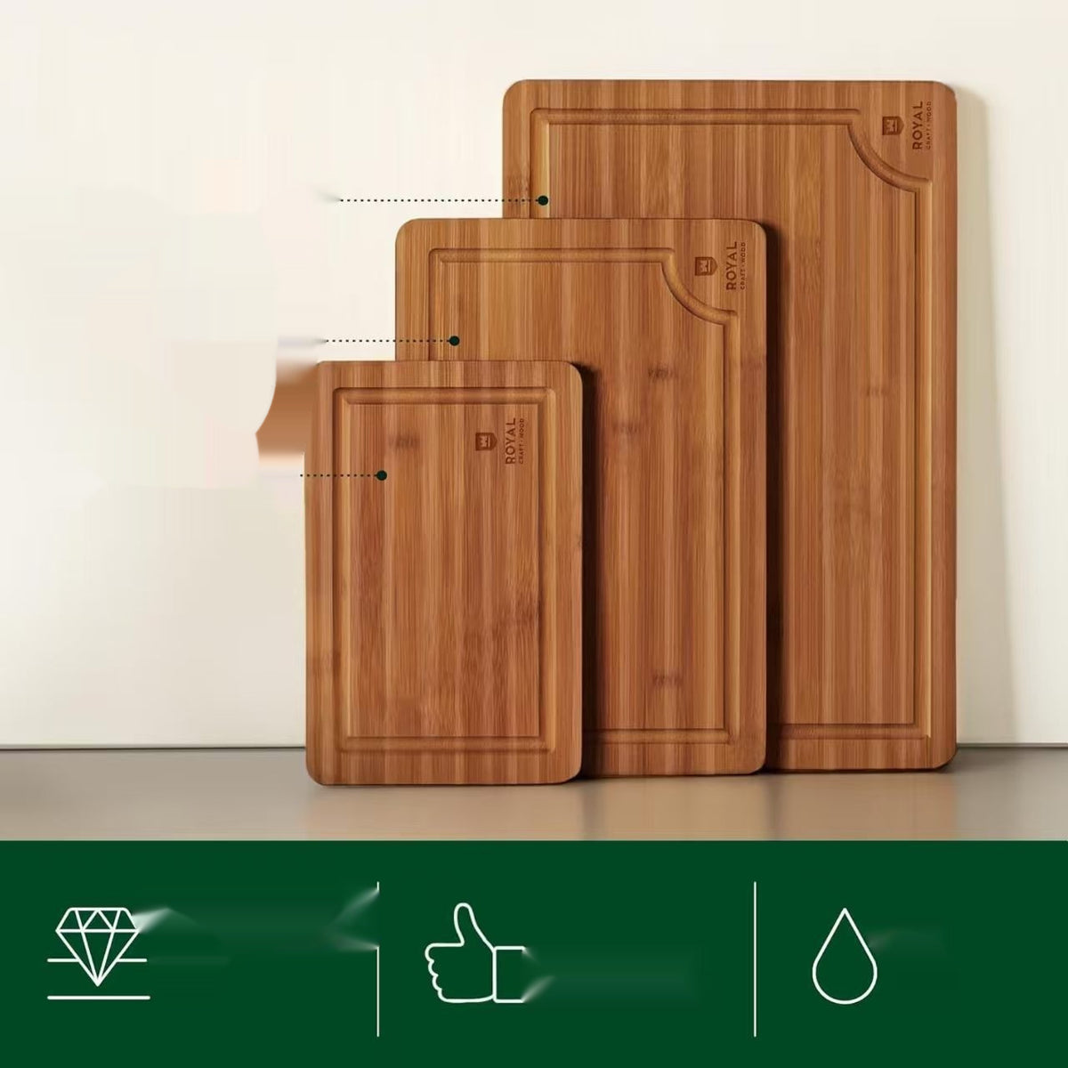 Bamboo 3-Piece Cutting Board Set – view 2