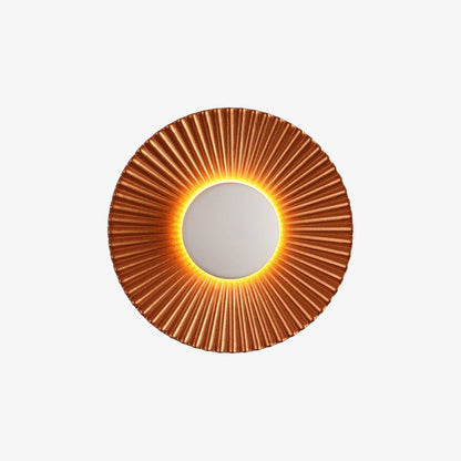 Hasna SunRay Metallic Sunburst LED Wall Lamp – Modern Sun-Inspired 5W Wall Sconce in Orange or White, Artistic Wall Decor