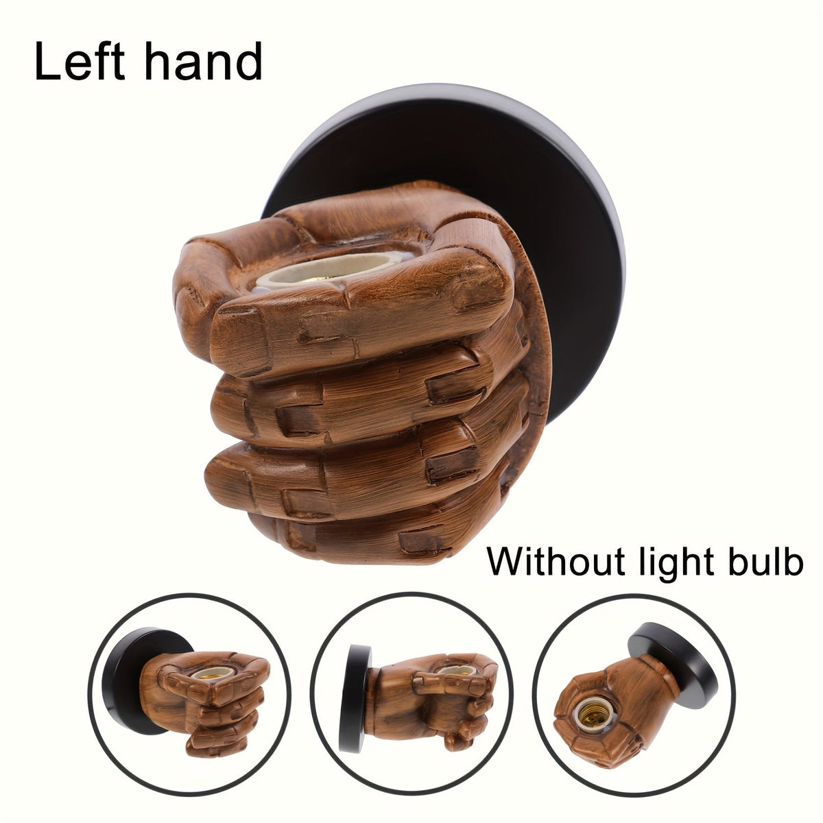 Industrial Hand-Shaped Resin Wall Lamp – Sculptural Left or Right Hand E26 Wall Sconce, Artistic Loft & Cafe Lighting