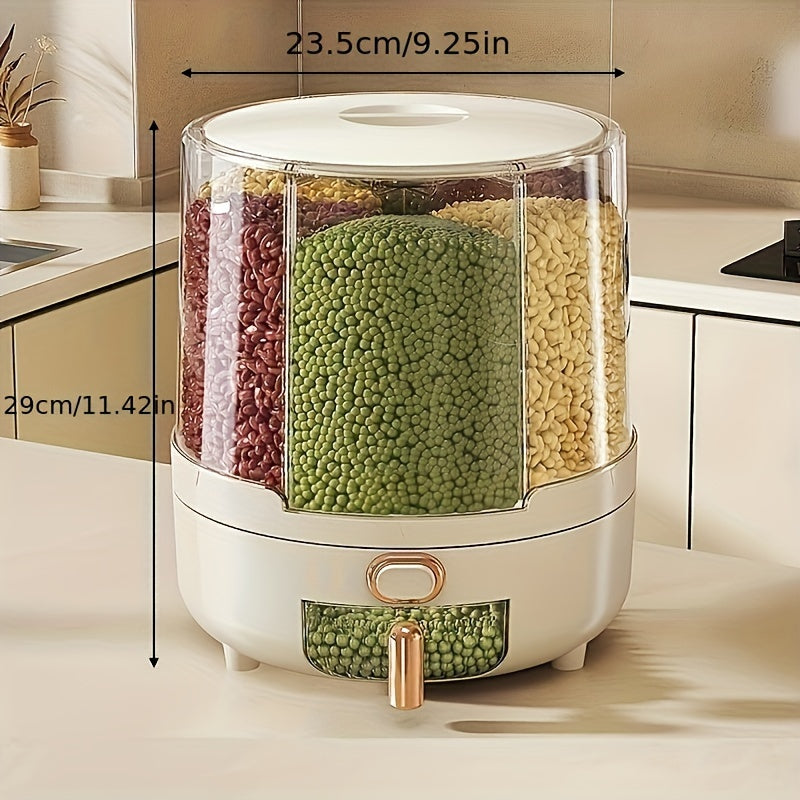 Rotating Airtight Food Storage Dispenser – 360° Large-Capacity Grain, Rice & Cereal Container for Kitchen Pantry, 2 Sizes