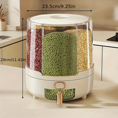 Rotating Airtight Food Storage Dispenser – 360° Large-Capacity Grain, Rice & Cereal Container for Kitchen Pantry, 2 Sizes