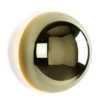 Bauhaus Eclipse Halo Wall Lamp – Round Iron & Glass Backlit Wall Sconce in Black, Gold or Chrome, 10 or 15 cm