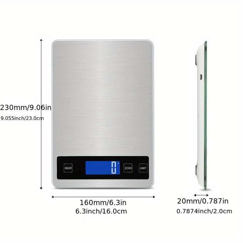 15kg Digital Kitchen Scale – USB Rechargeable Precision Food Scale with 1g Accuracy, Tare & Unit Conversion for Baking & Cooking
