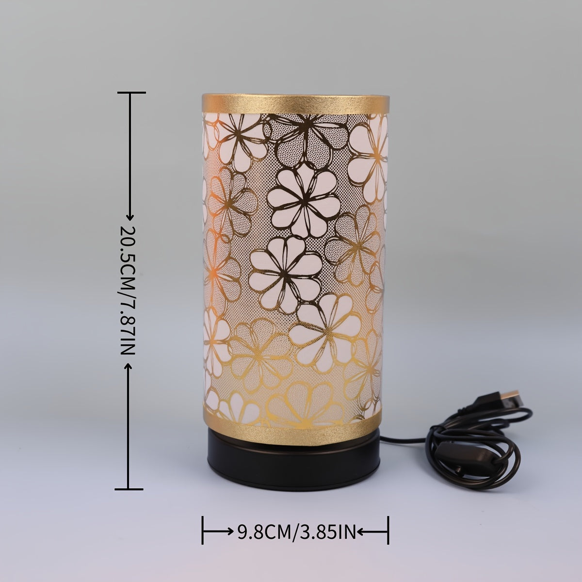 Elegant Floral Sunflower USB Table Lamp – Nordic Decorative Accent Light with Golden Details for Bedroom & Desk