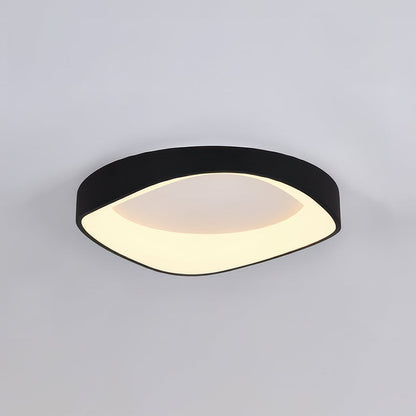 Nordic Wood-Grain LED Ceiling Light – Artistic Curved Flush Mount, 40 or 50 cm, Energy-Saving 23W/29W for Living Room