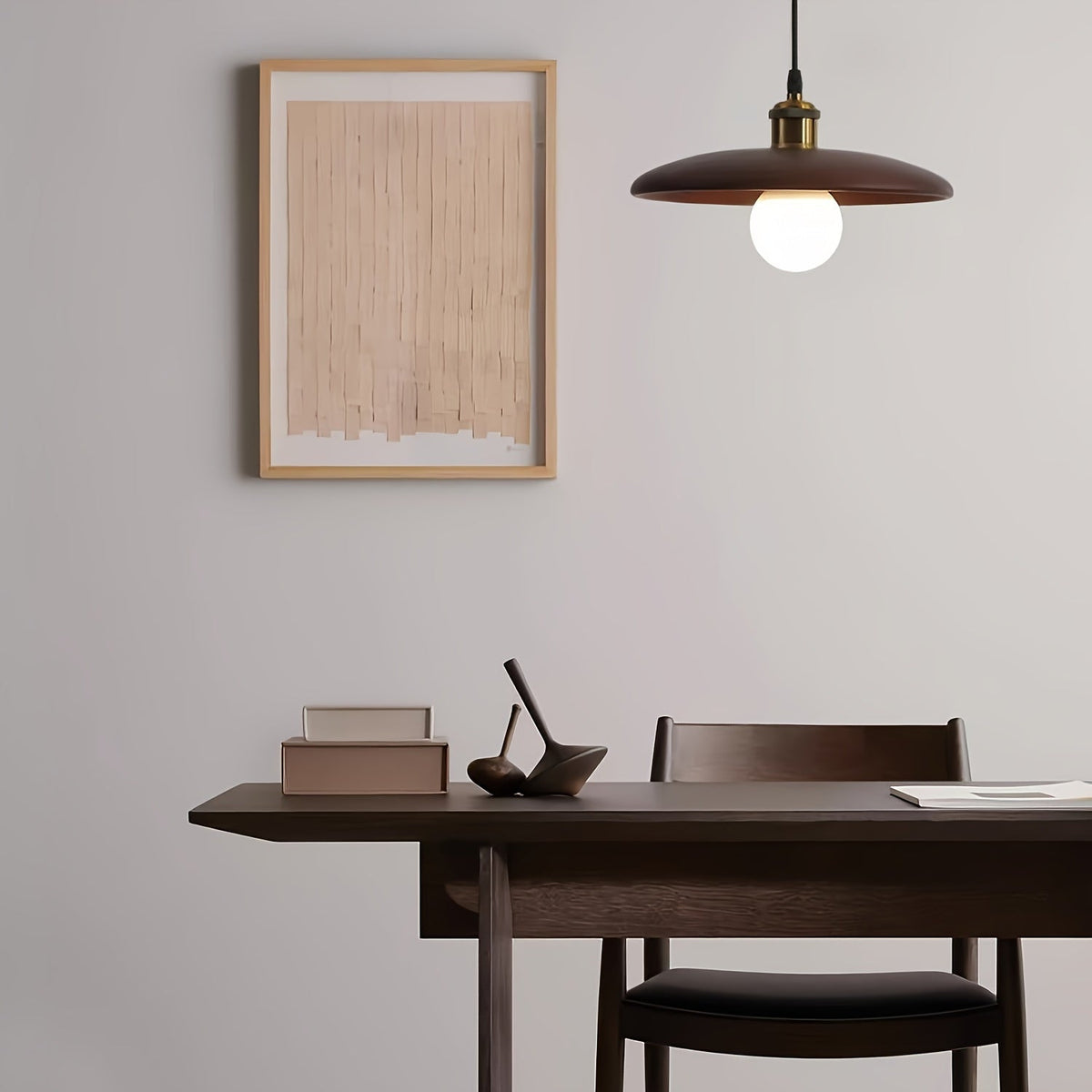 Nordic Solid Wood Pendant Light – Scandinavian Wooden Lampshade Ceiling Lamp in Walnut or Natural Wood for Dining & Kitchen