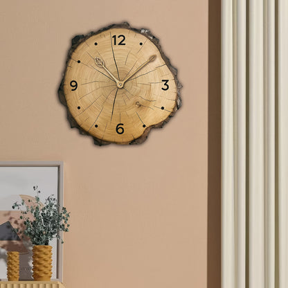 Rustic Wood Slice Wall Clock – Silent Non-Ticking Natural Log-Inspired Clock, Farmhouse Cabin Decor for Living Room & Kitchen