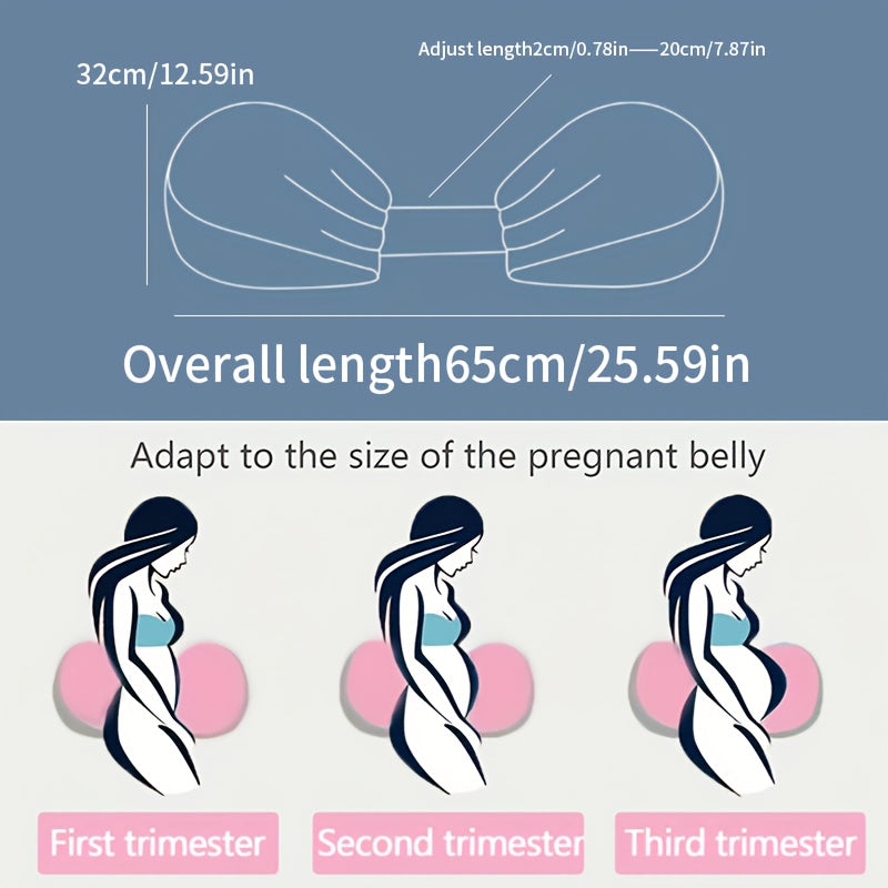 Adjustable Pregnancy Pillow – Ergonomic Full-Body Maternity Support Cushion with Flexible Strap for Side & Stomach Sleepers