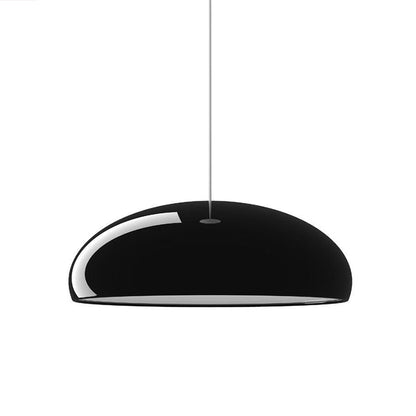 Lira Art Deco Metal Dome Pendant Light – Dimmable Modern Hanging Lamp in Orange, Black, White or Wine Red, 35 or 45 cm