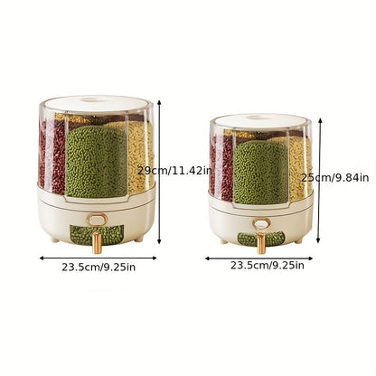 Rotating Airtight Food Storage Dispenser – 360° Large-Capacity Grain, Rice & Cereal Container for Kitchen Pantry, 2 Sizes