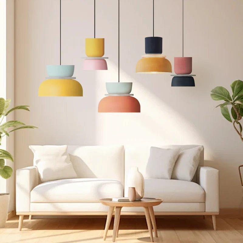 Chico Pastel LED Pendant Lamp – Playful Nordic Colorful Hanging Light with Warm White Glow, 10 Styles for Kitchen & Kids Room