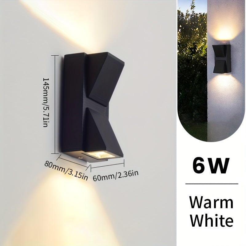 Modern LED Outdoor Wall Light – 3W or 6W Waterproof Geometric Exterior Sconce, Warm or Cool White for Porch & Garden