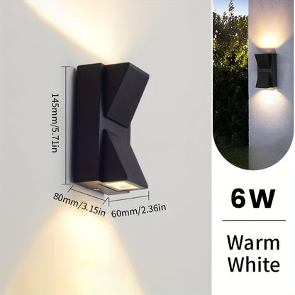 Modern LED Outdoor Wall Light – 3W or 6W Waterproof Geometric Exterior Sconce, Warm or Cool White for Porch & Garden