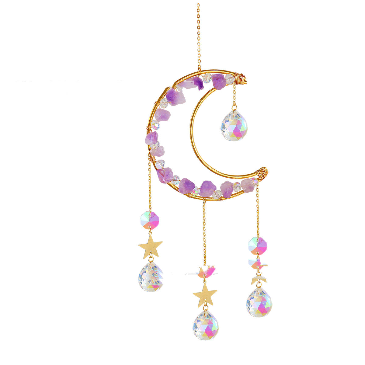 Amethyst-Tone Crystal Crescent Air Plant Holder – view 4