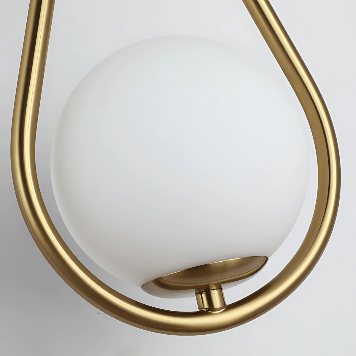 Modern Droplet Teardrop Wall Light – Frosted Glass Globe with Brushed Brass or Black Frame, Contemporary Accent Sconce