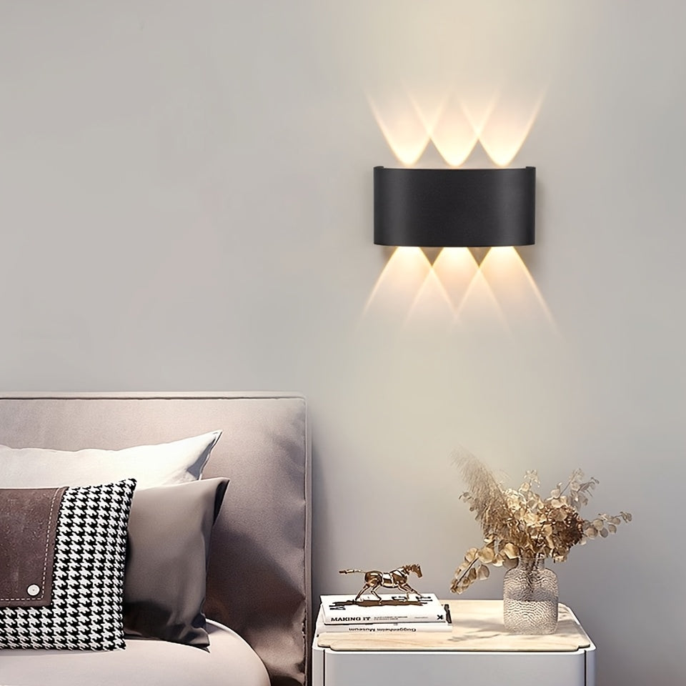 Modern Dual-Beam Up & Down LED Wall Light – IP55 Waterproof Indoor Outdoor Sconce, Warm or Cool White for Porch & Patio