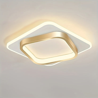 Modern Square LED Ceiling Light – Minimalist Geometric Flush Mount with 22W 3000K Warm White for Bedroom, Hallway & Office