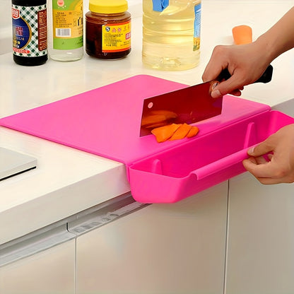2-in-1 Portable Chopping Board with Built-In Storage Box – Cutting Board & Detachable Food Container for Kitchen, Camping & RV
