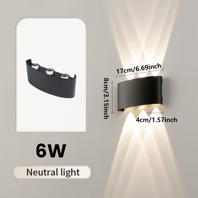 Modern Dual-Beam Up & Down LED Wall Light – IP55 Waterproof Indoor Outdoor Sconce, Warm or Cool White for Porch & Patio