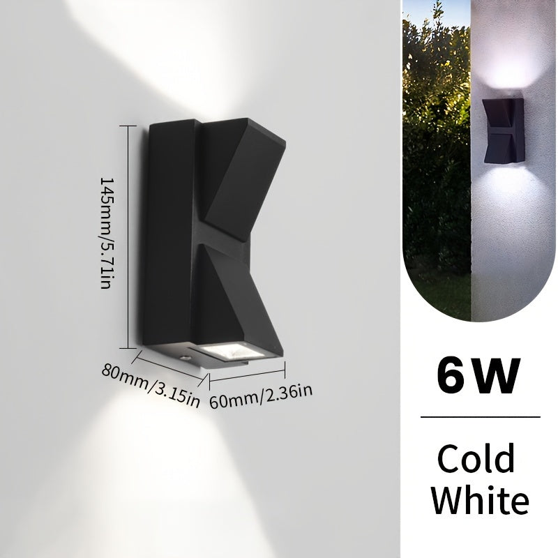 Modern LED Outdoor Wall Light – 3W or 6W Waterproof Geometric Exterior Sconce, Warm or Cool White for Porch & Garden