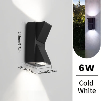 Modern LED Outdoor Wall Light – 3W or 6W Waterproof Geometric Exterior Sconce, Warm or Cool White for Porch & Garden