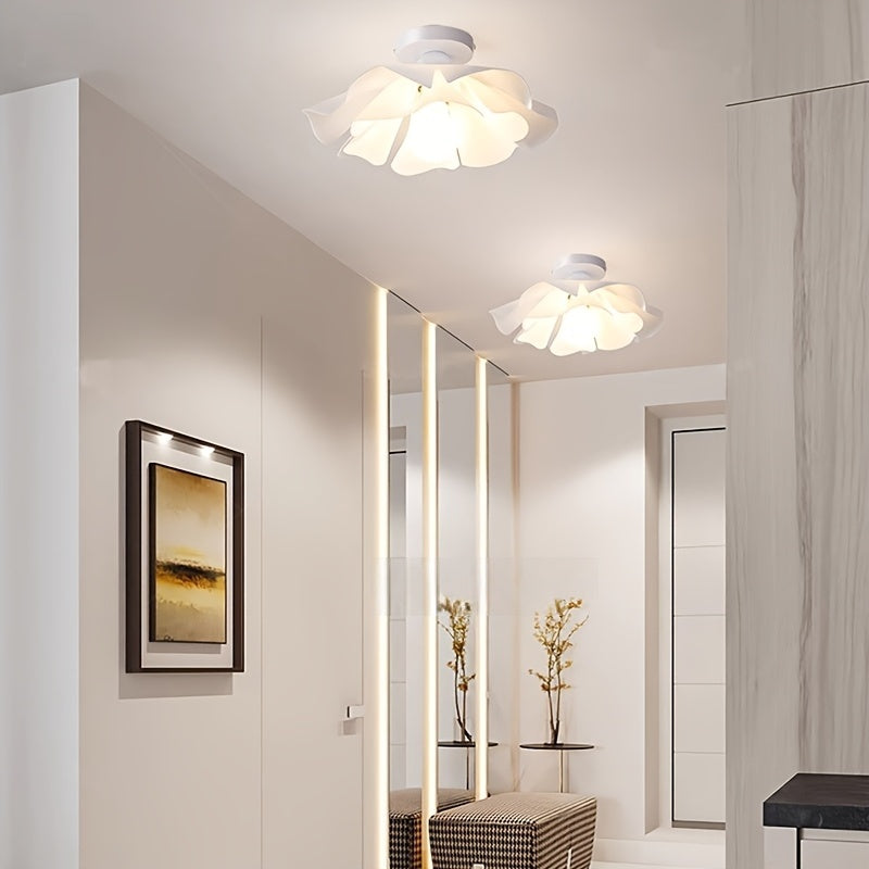 Rose Petal Floral Ceiling Light – Modern Semi-Flush Romantic Flower Lamp, 33 to 50 cm for Bedroom, Hallway & Living Room