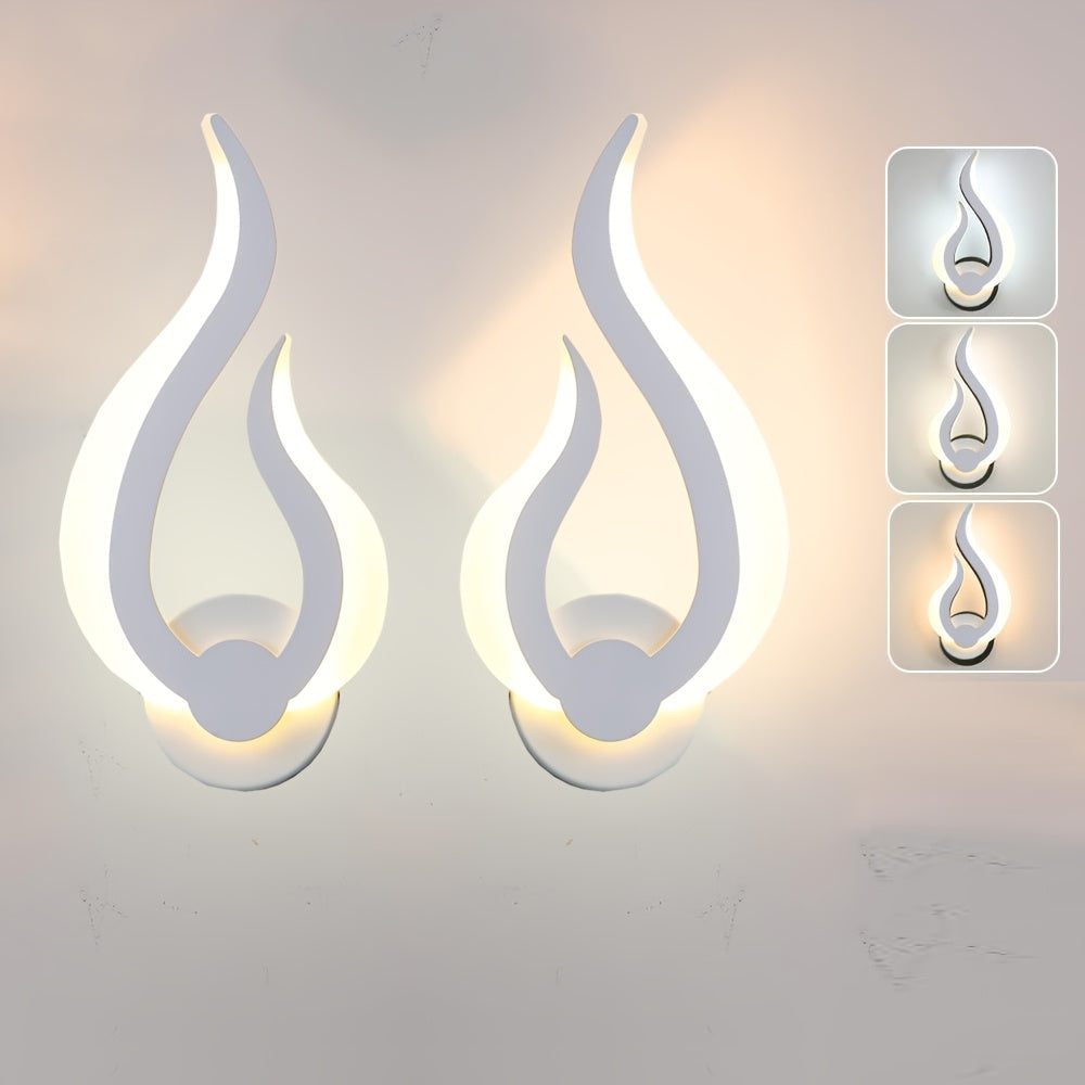 Modern Flame LED Wall Light – Sculptural Acrylic 10W Warm White 3000K Wall Sconce, Left or Right Facing