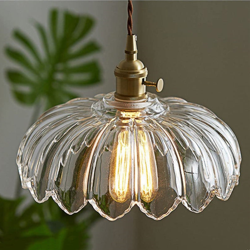 Vintage Flower Glass Pendant Light – Colorful Floral Hanging Lamp for Kitchen Island, Dining Room & Bedroom