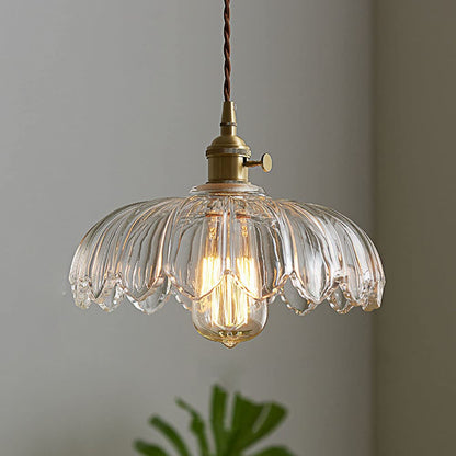 Vintage Flower Glass Pendant Light – Colorful Floral Hanging Lamp for Kitchen Island, Dining Room & Bedroom