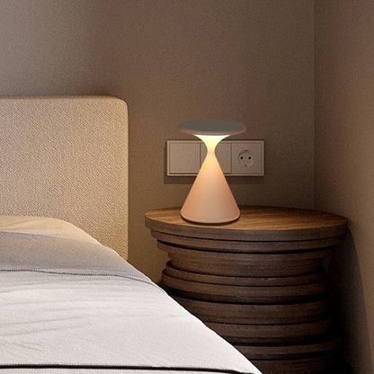 Aurora Hourglass Wireless Table Lamp – USB Rechargeable Cordless Touch-Dimmable LED Lamp in White, Grey or Black