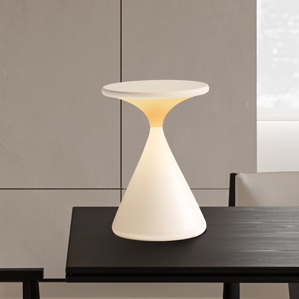 Aurora Hourglass Wireless Table Lamp – USB Rechargeable Cordless Touch-Dimmable LED Lamp in White, Grey or Black