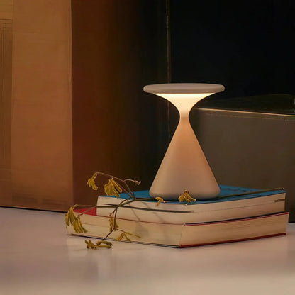 Aurora Hourglass Wireless Table Lamp – USB Rechargeable Cordless Touch-Dimmable LED Lamp in White, Grey or Black