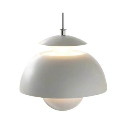 Flora Layered Dome LED Pendant Light – Modern Nordic Retro Ceiling Lamp in Black, White, Green or Orange for Kitchen & Dining