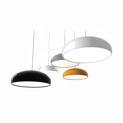 Lira Art Deco Metal Dome Pendant Light – Dimmable Modern Hanging Lamp in Orange, Black, White or Wine Red, 35 or 45 cm