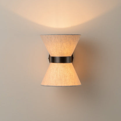 Aged Bronze & Linen Shade Wall Sconce – Timeless Modern Wall Light with Soft Warm Glow for Bedroom, Hallway & Living Room
