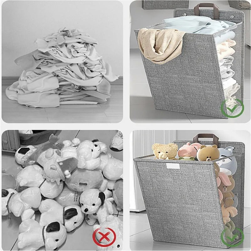 Wallora Foldable Wall-Mounted Laundry Basket – No-Drill Adhesive Clothes Hamper, Space-Saving Bathroom & Laundry Organizer