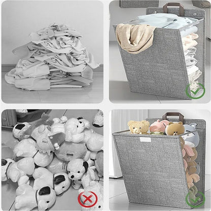 Wallora Foldable Wall-Mounted Laundry Basket – No-Drill Adhesive Clothes Hamper, Space-Saving Bathroom & Laundry Organizer
