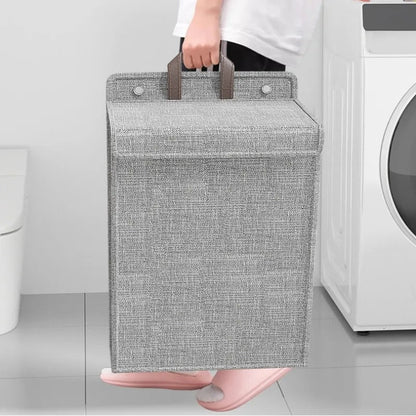 Wallora Foldable Wall-Mounted Laundry Basket – No-Drill Adhesive Clothes Hamper, Space-Saving Bathroom & Laundry Organizer