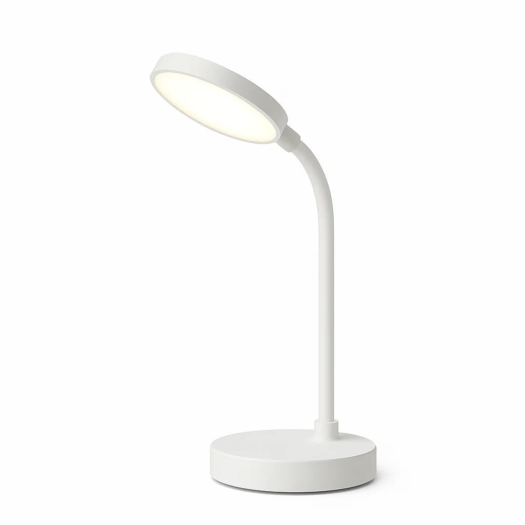 Rechargeable LED Desk Lamp with Adjustable Swan Neck – Eye-Friendly Flicker-Free Reading Light, 3 Modes & Touch Dimming