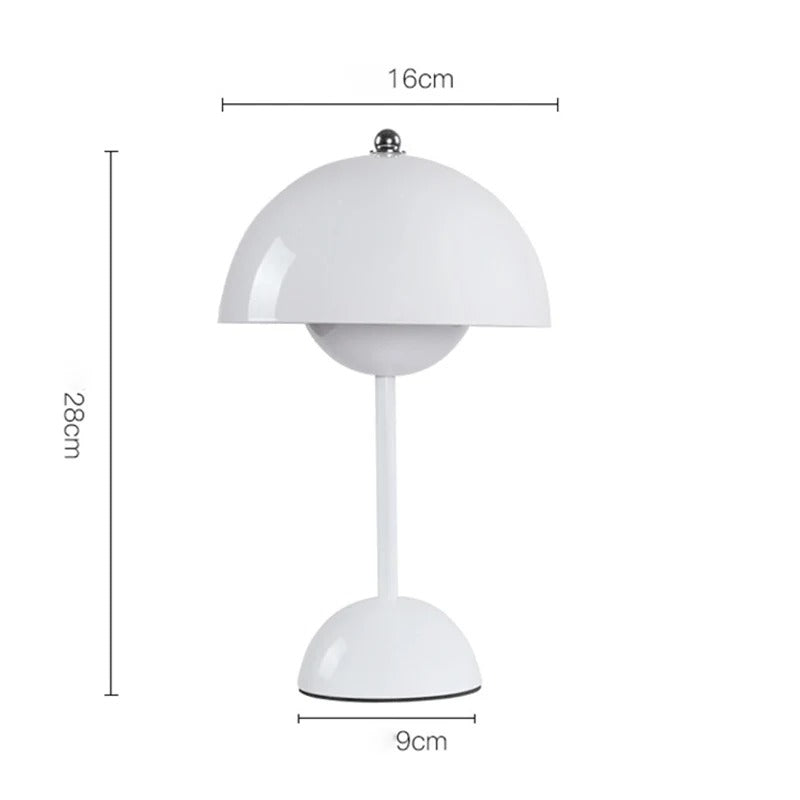 Mushroom Pod Rechargeable LED Table Lamp – Cordless Touch-Control Night Light in 8 Colors for Bedroom, Dining & Cafe