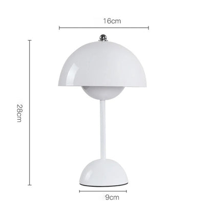 Mushroom Pod Rechargeable LED Table Lamp – Cordless Touch-Control Night Light in 8 Colors for Bedroom, Dining & Cafe