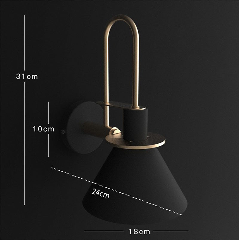 Mono Postmodern Metal Wall Lamp – Minimalist Geometric Iron Wall Sconce in Black, White or Green for Bedroom & Hallway