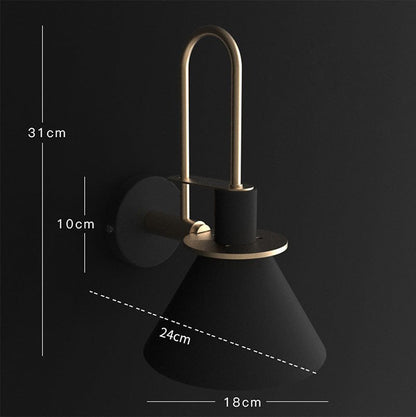 Mono Postmodern Metal Wall Lamp – Minimalist Geometric Iron Wall Sconce in Black, White or Green for Bedroom & Hallway