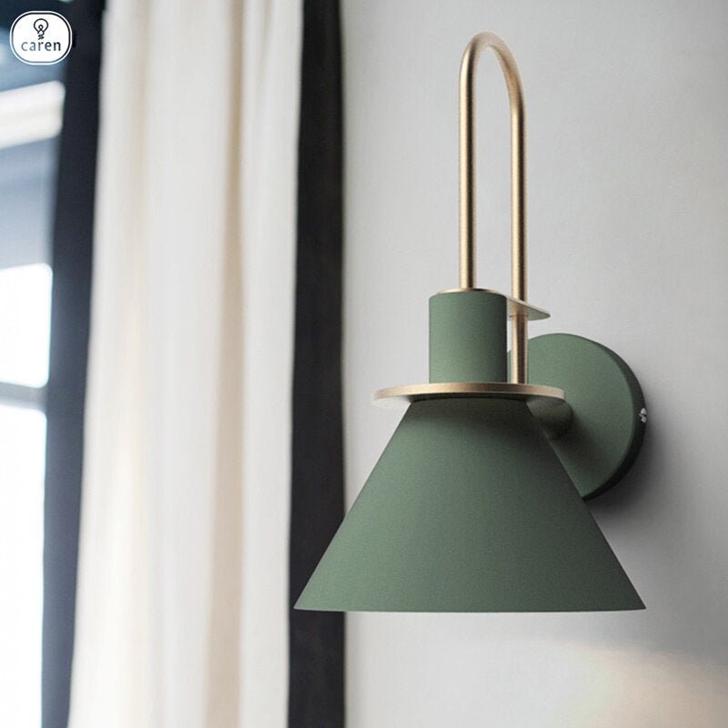 Mono Postmodern Metal Wall Lamp – Minimalist Geometric Iron Wall Sconce in Black, White or Green for Bedroom & Hallway