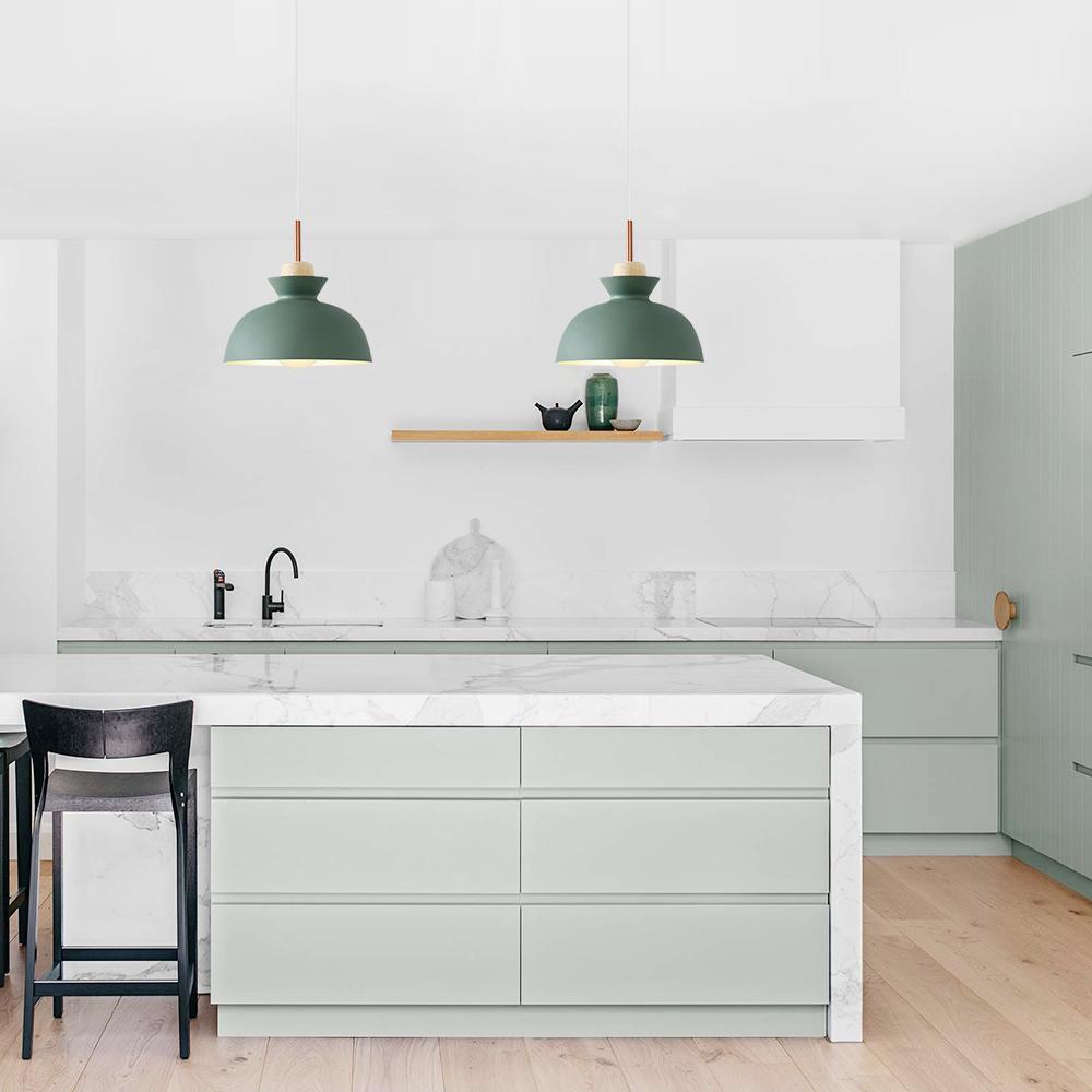 Modern Scandinavian Metal Dome Pendant Light – Adjustable 200 cm Cord Hanging Lamp in 9 Colors for Kitchen Island & Bar