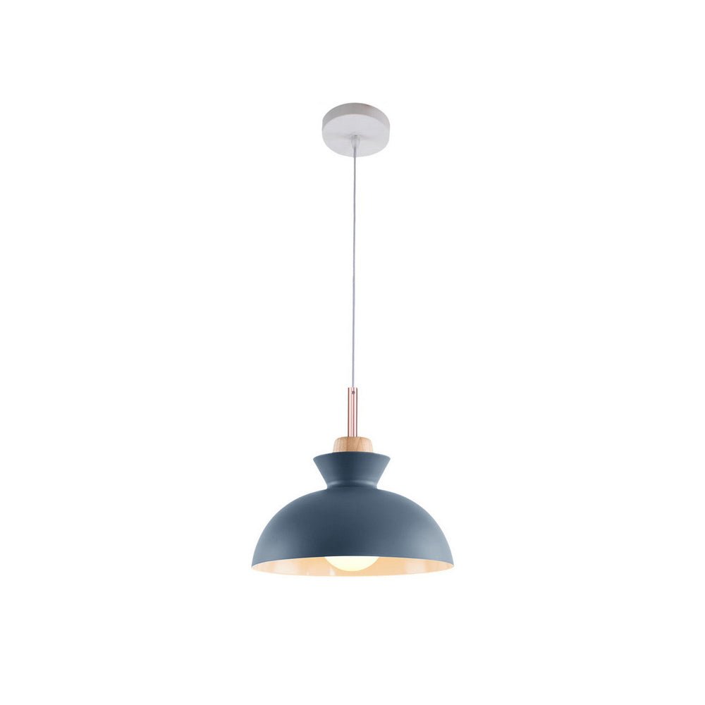Modern Scandinavian Metal Dome Pendant Light – Adjustable 200 cm Cord Hanging Lamp in 9 Colors for Kitchen Island & Bar