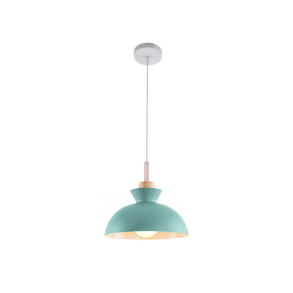 Modern Scandinavian Metal Dome Pendant Light – Adjustable 200 cm Cord Hanging Lamp in 9 Colors for Kitchen Island & Bar
