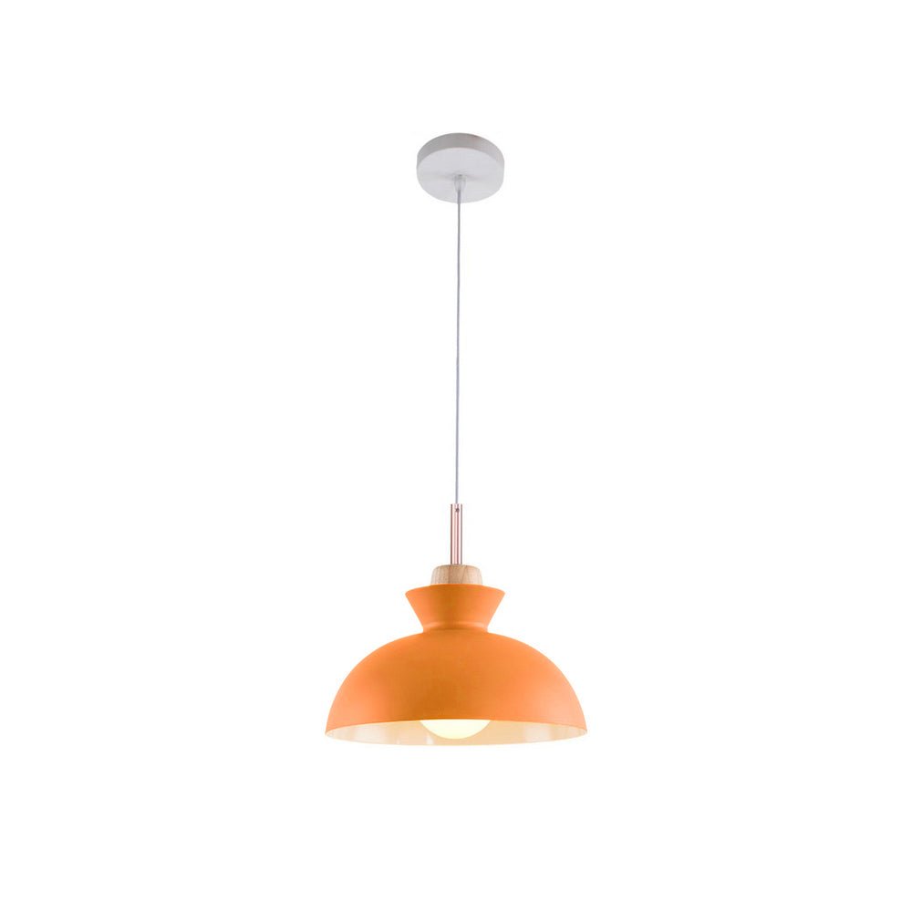 Modern Scandinavian Metal Dome Pendant Light – Adjustable 200 cm Cord Hanging Lamp in 9 Colors for Kitchen Island & Bar
